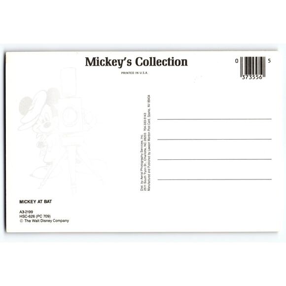 Vintage Disney Mickey & Goofy Baseball Postcard Batter Up In Atlanta - Picture 2 of 2